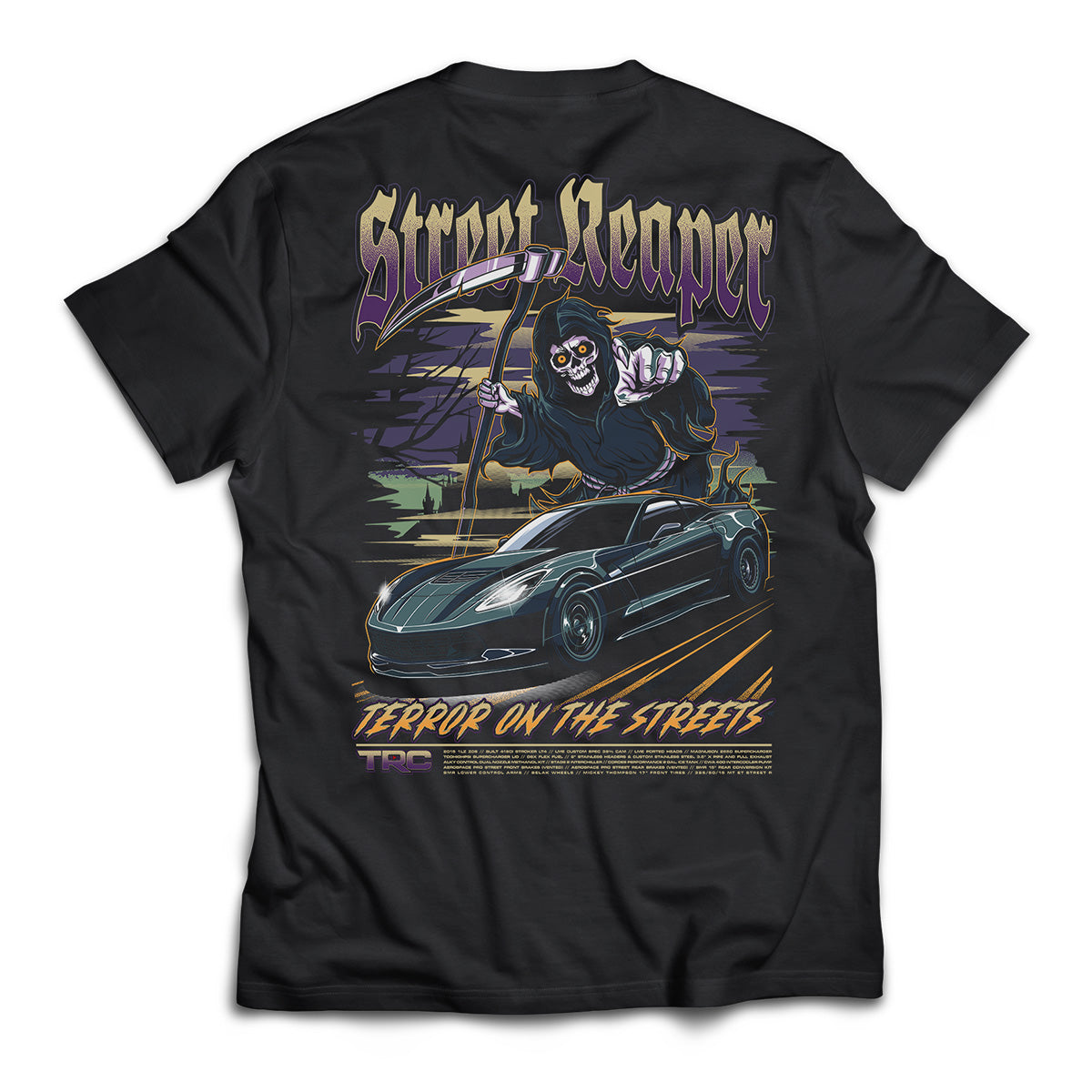 TRC Halloween Street Reaper Corvette T-Shirt (800 Entries + 200 Bonus)