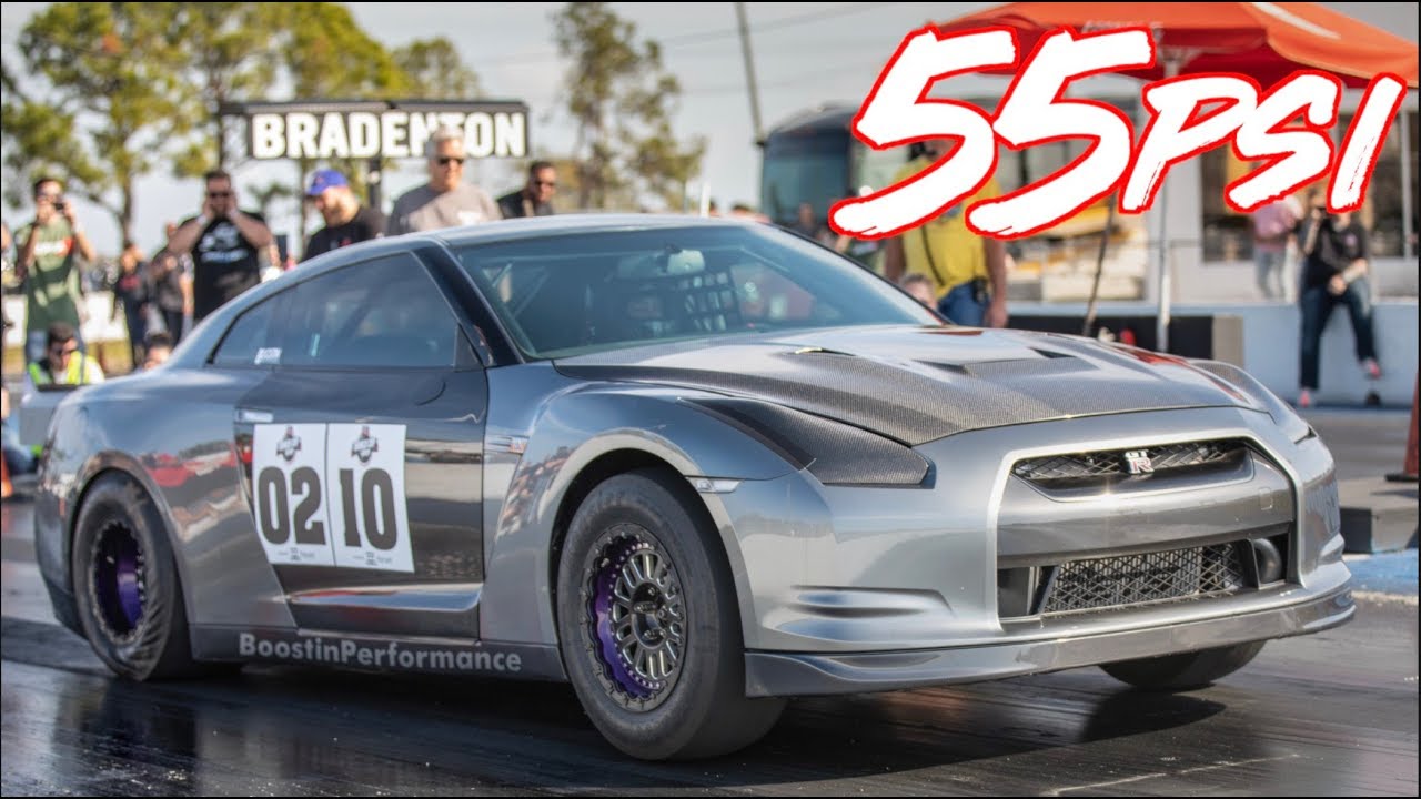 1800HP Nissan GTR on 55PSI - BRUTAL Acceleration and Launches!