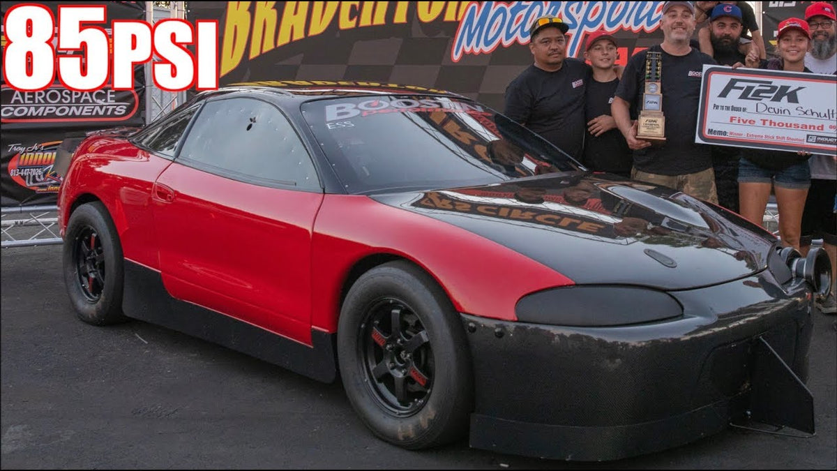 Red Demon 1800HP 4cyl on 85PSI UPSETS Domestics - Quickest Manual Car on the Planet!