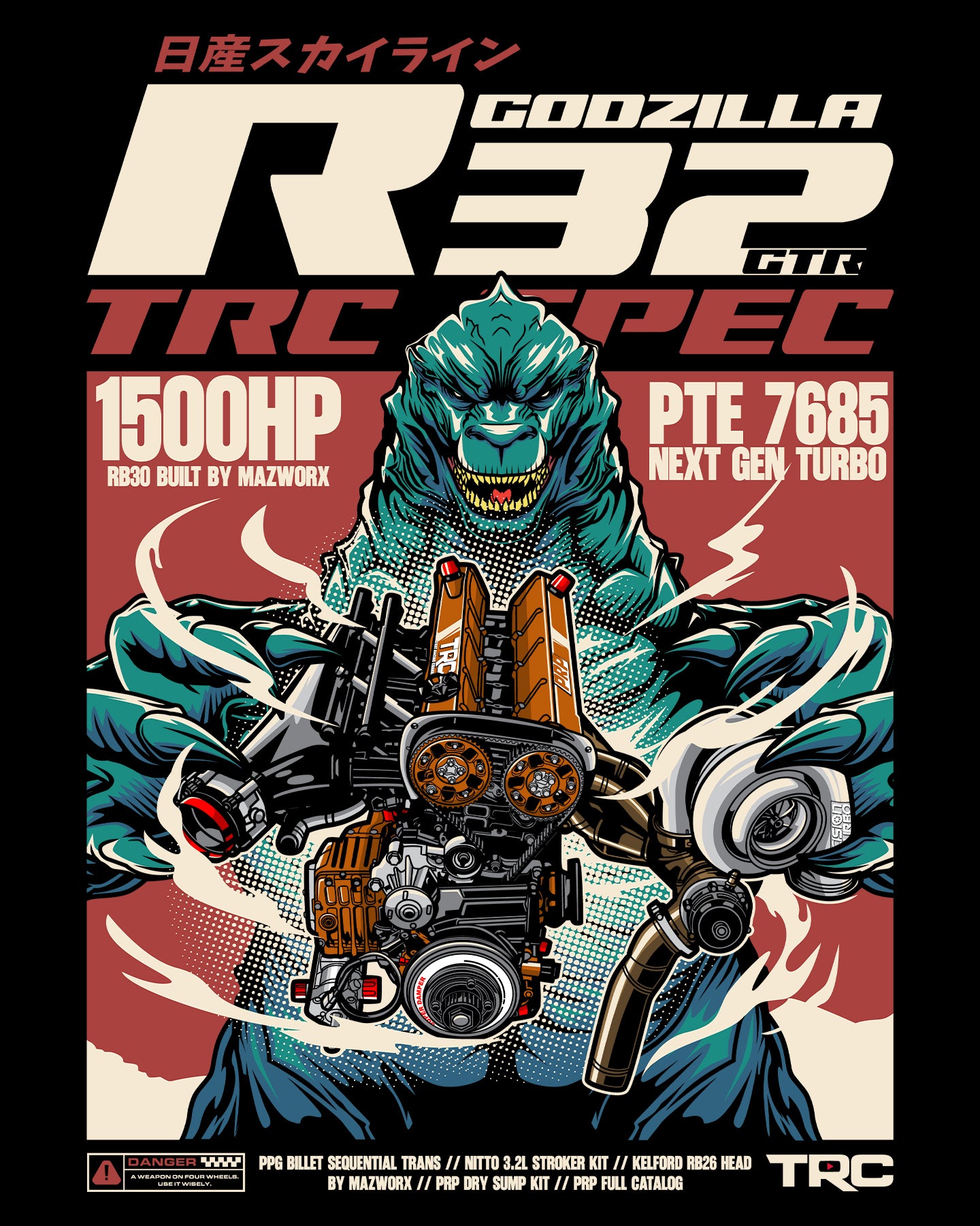 TRC RB30 'Godzilla' Engine T-Shirt – That Racing Channel