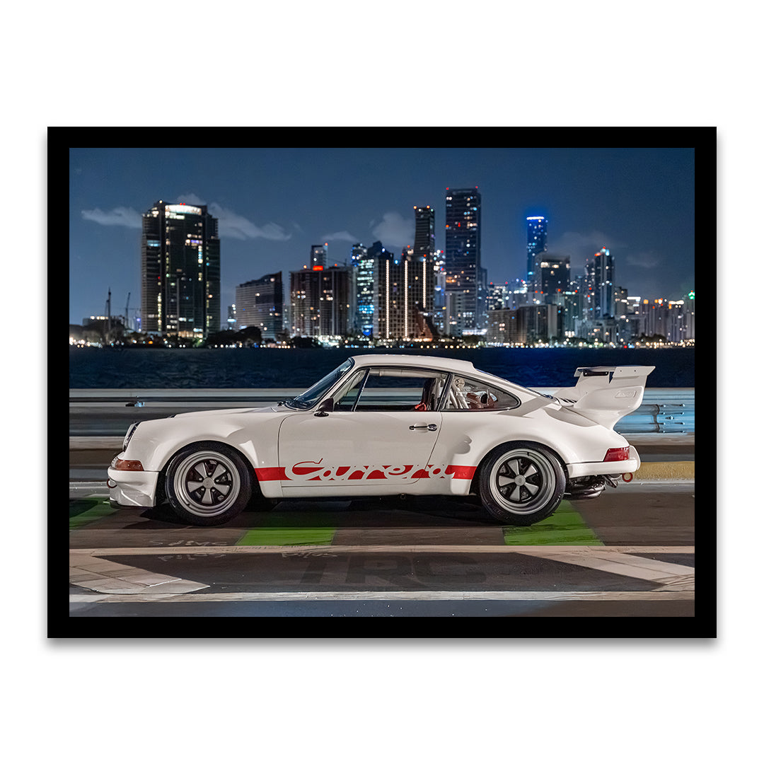 TRC Miami Midnight Run Porsche 930 Turbo Poster (Framed)
