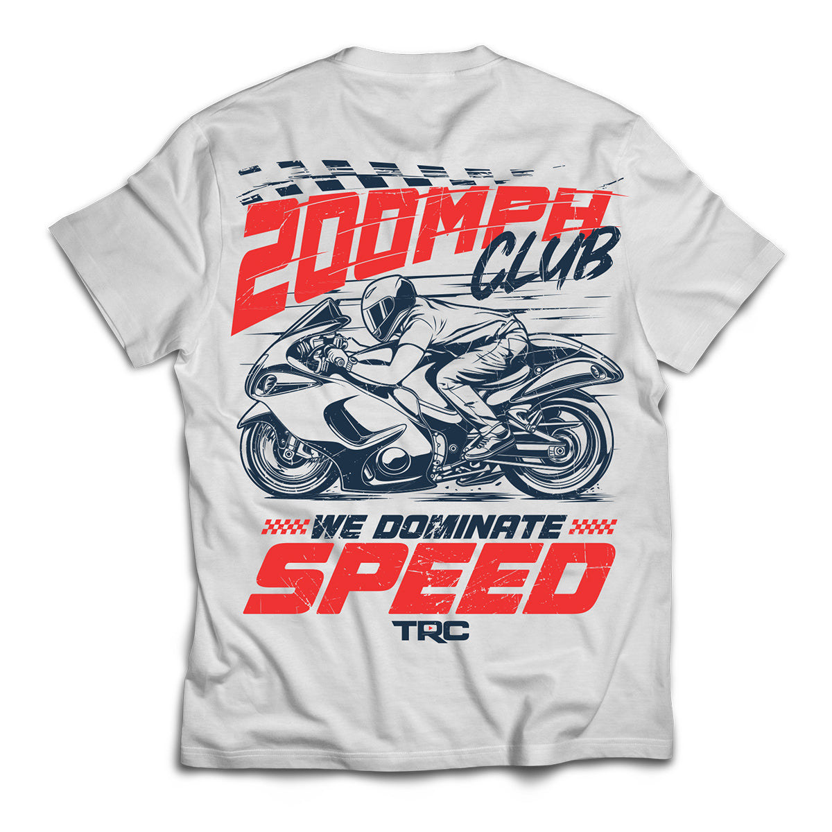 200MPH Bike Club - TRC Motorsports Premium Shirt (White) (400 Entries)