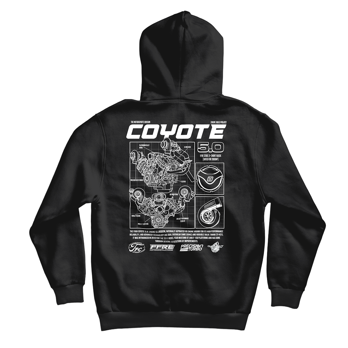 TRC Coyote Engine Blueprint Premium Hoodie