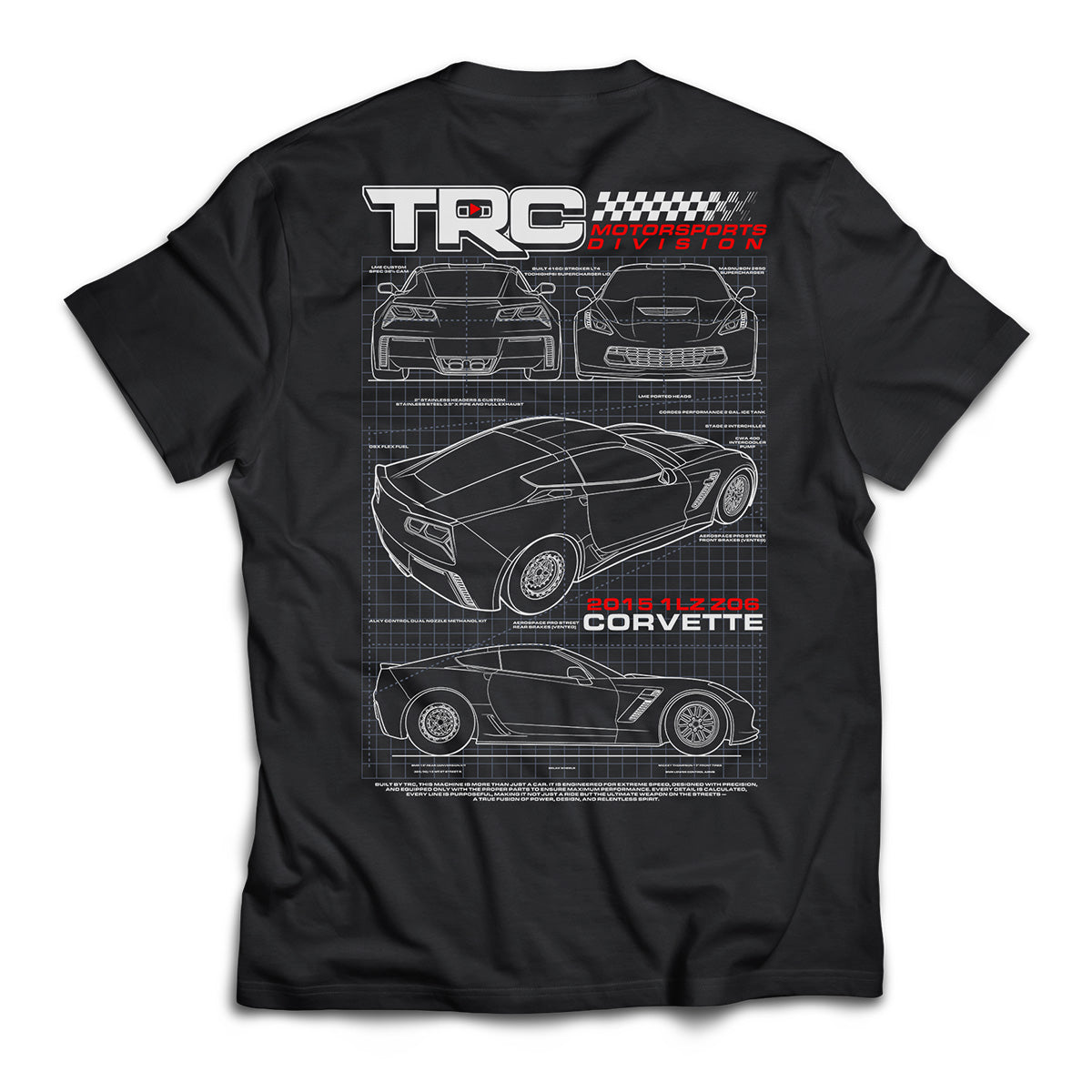 TRC C7Z Blueprint Sketch T-Shirt (800 Entries)