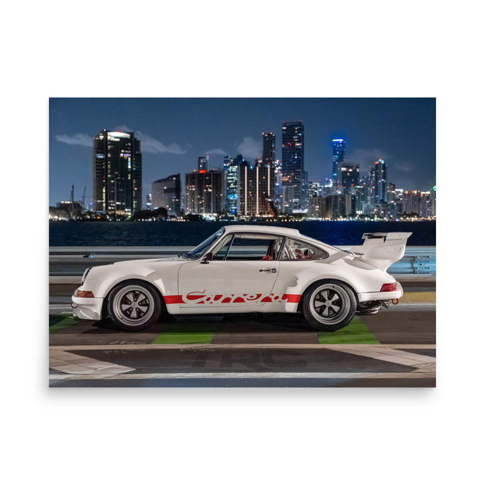 TRC Porsche 930 Turbo Poster – Midnight Run in Miami – That Racing