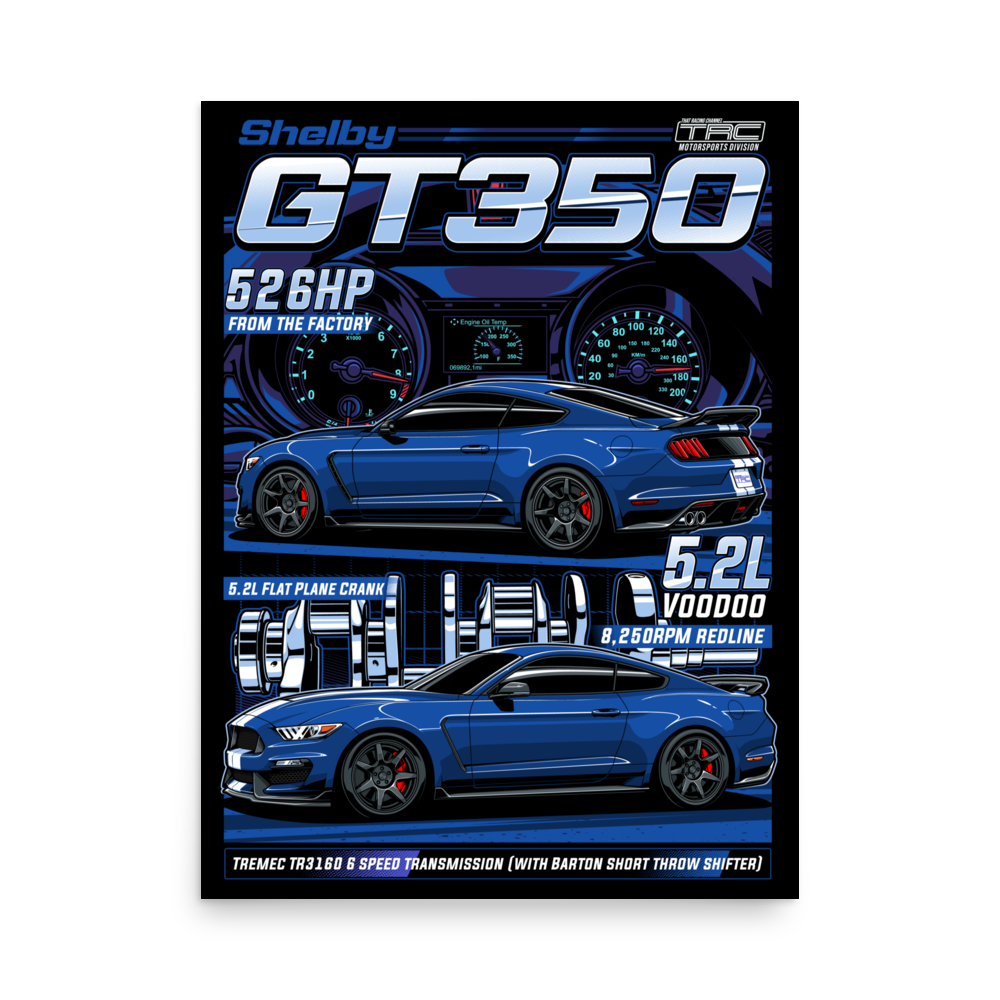 TRC Shelby GT350 Poster (Non-Framed 18"x24") (800 Entries)